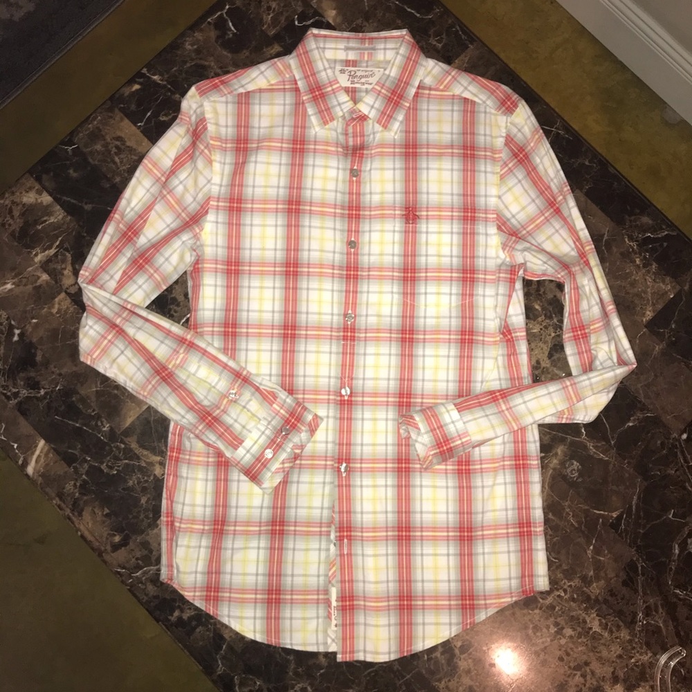 NWOT Original Penguin Plaid Button Up